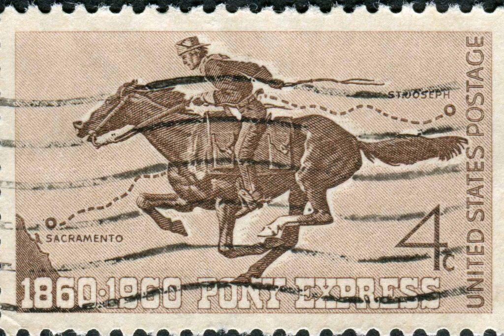 The Pony Express Old Stamp